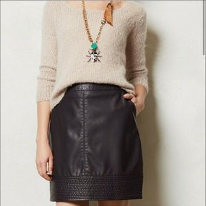 Anthropologie purple vegan leather skirt